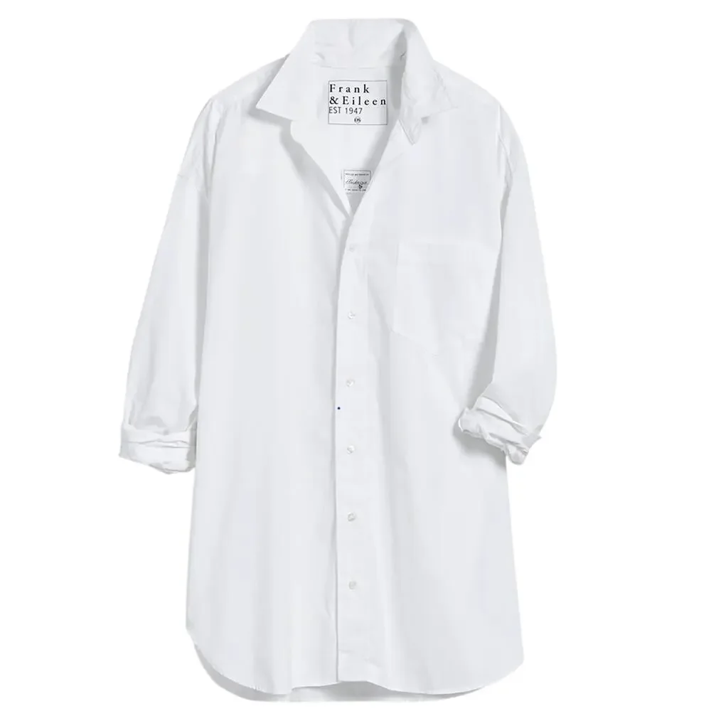 Frank & Eileen Mackenzie Shirt Button-Up One Size White Long sleeve Coastal Boho - Picture 1 of 10
